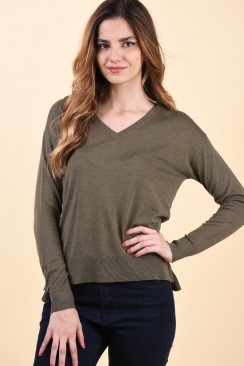 Women Sweater Vero Moda Jennifer V-Neck Ivy Green